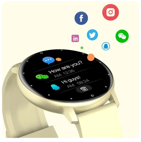 Montre connectée ronde ZL02 ZL02D pour hommes et femmes, podomètre, moniteur de sommeil, pour iOS et Android